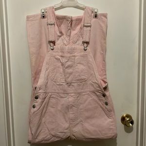 Pink corduroy overalls